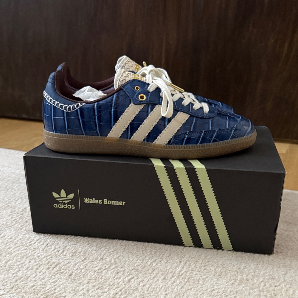 Adidas Wales Bonner Navy and Cream Sneakers